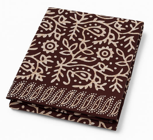 Soft Merun Cotton Nighty Fabric – Traditional Wax Batik Print | 2.90 Mtr | Rangkara by Ankara