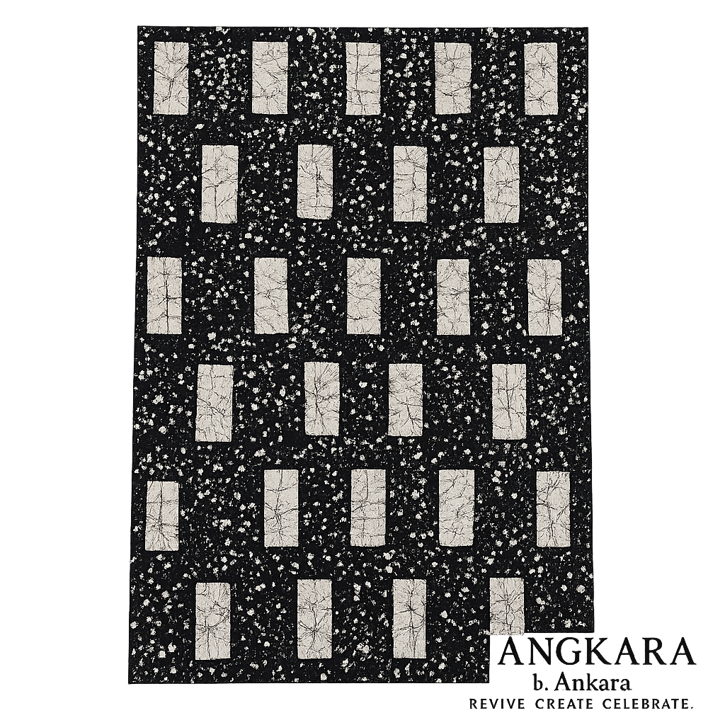 Full Fabric Layout – BlackIvory Batik 3M Cotton Print