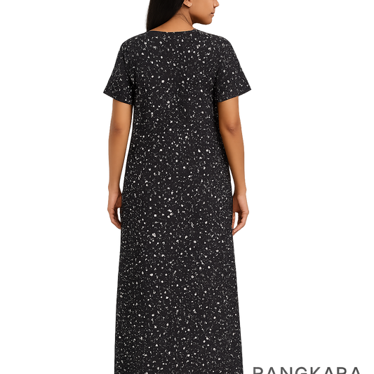 Back View – BlackIvory Batik Nighty (3M Cotton Fabric)